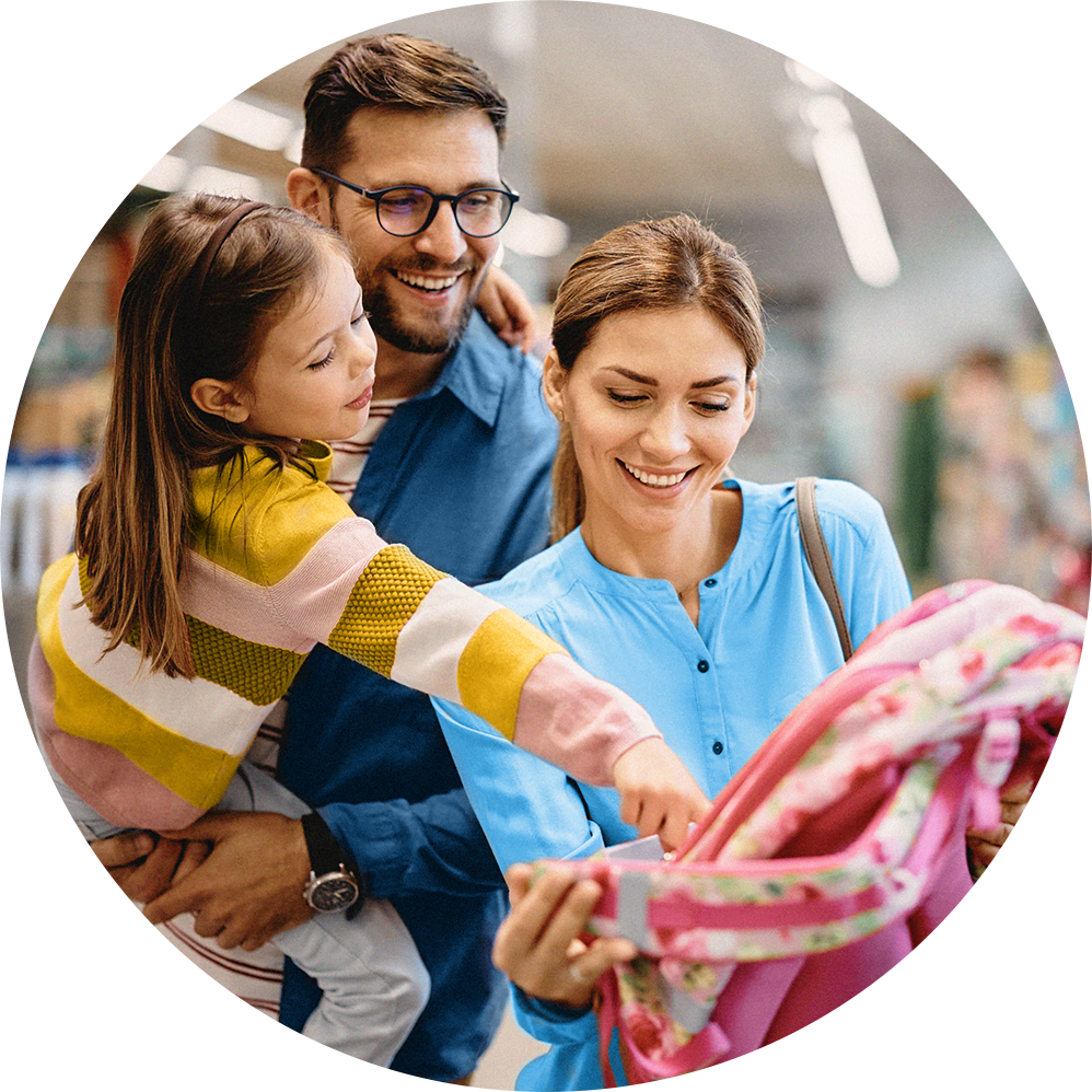 get debt protection happy family shopping